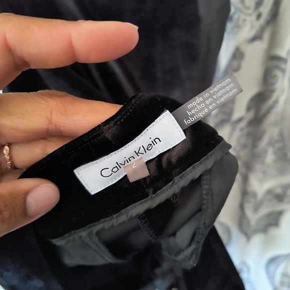 Calvin Klein Womens Velvet Black Performance Leggings Activewear Pants Size 2 - Picture 5 of 8